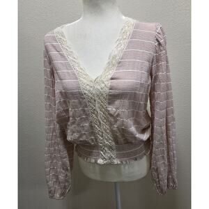 Buckle Willow & Root Red Striped Backless  Blouse Woman's Size Large